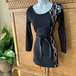 Not branded black lace bodycon mini dress